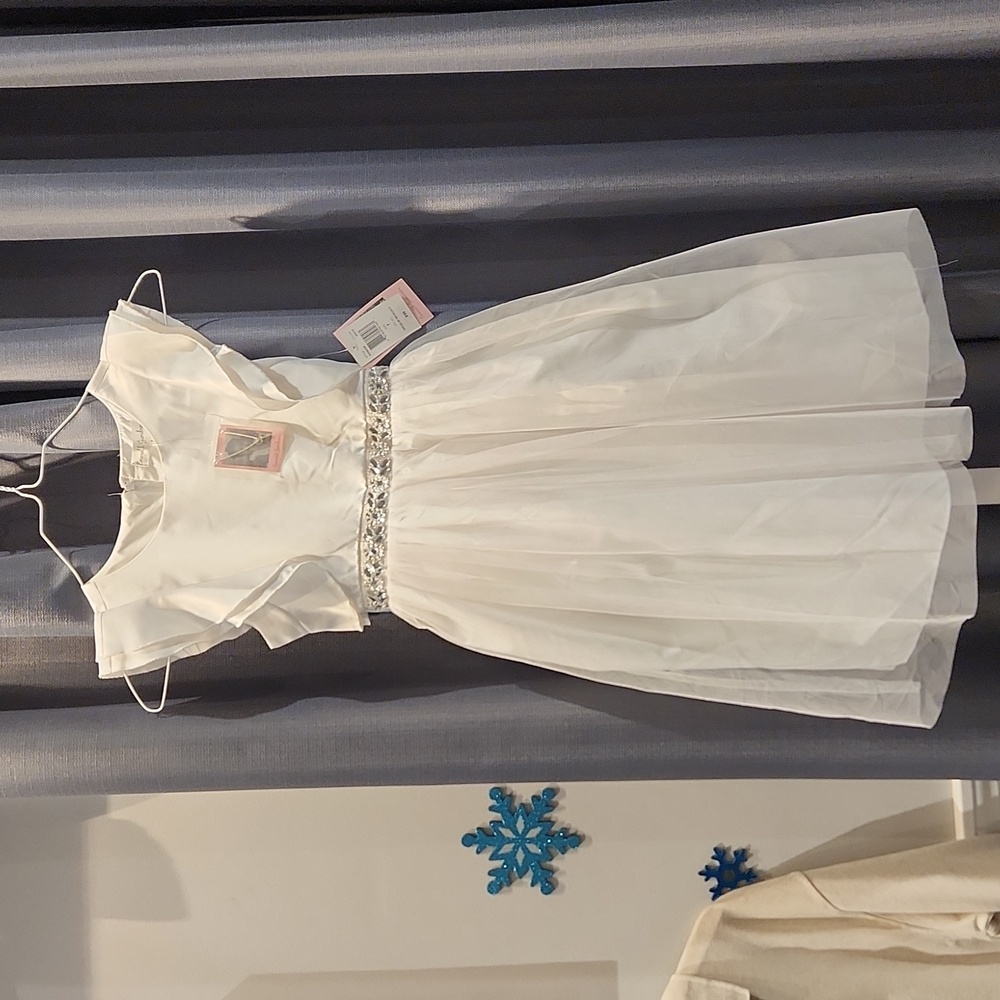 NWT Emerald Gumdrops 1st Communion Dress Girls sz 7 w/cross necklace